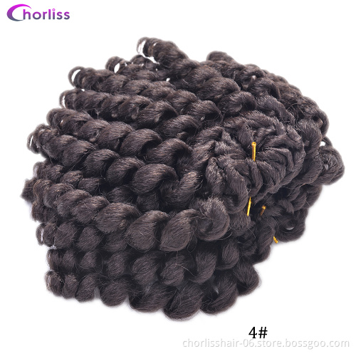 Wholesale Afro Ombre Spring Twist Short Jamaican Bounce Jumpy Wand Curls Crochet African Synthetic Braiding Hair Extensions